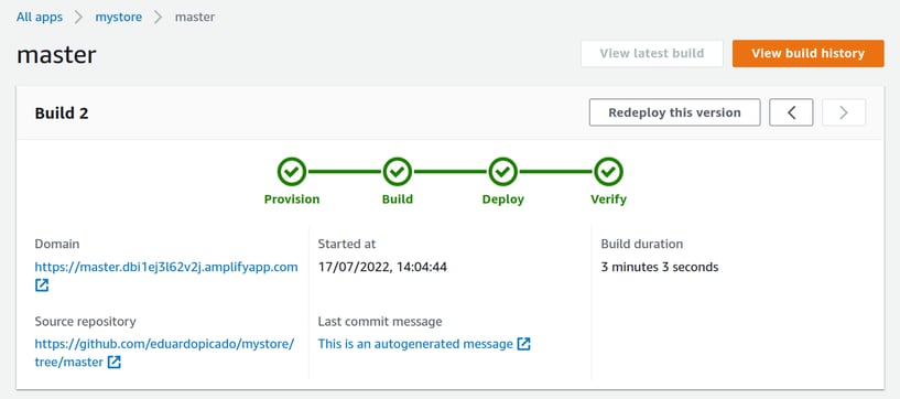 Amplify Console master