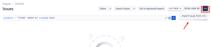Dashboard Where Issues Can Be Imported From CSV