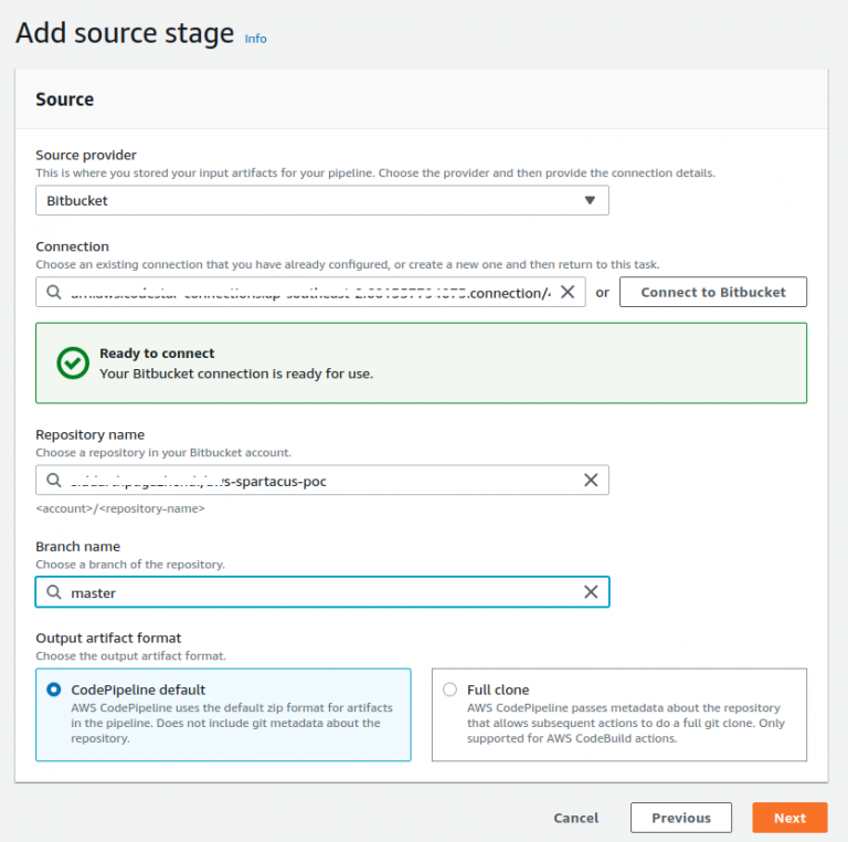 Link your code repository with AWS here