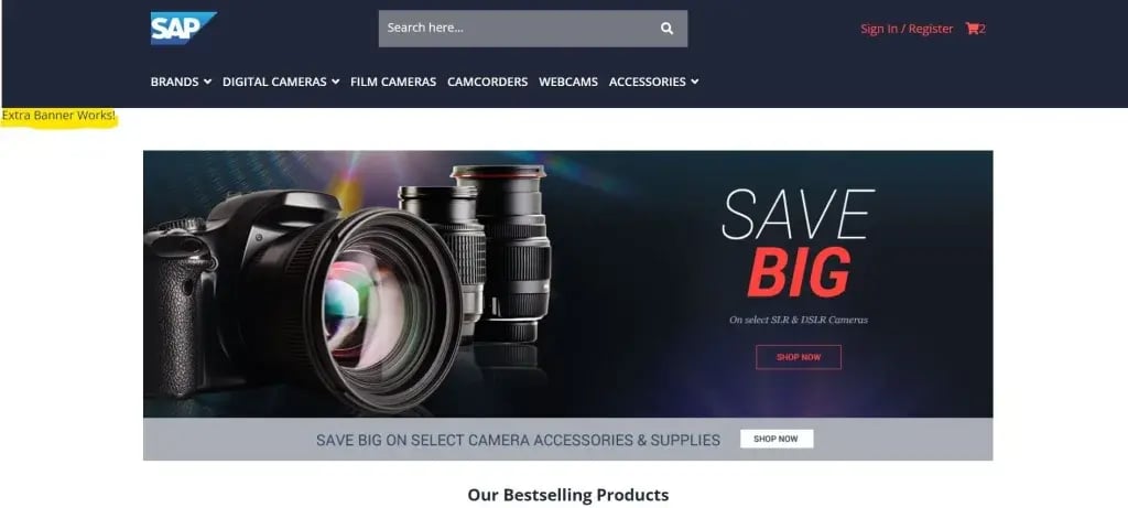 SAP Composable Storefront will look like this after adding a custom component