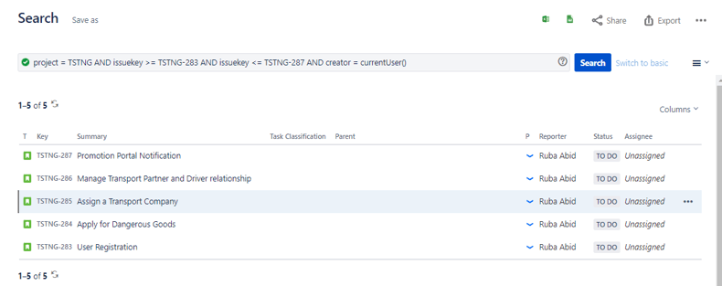 Status of Imported Issues