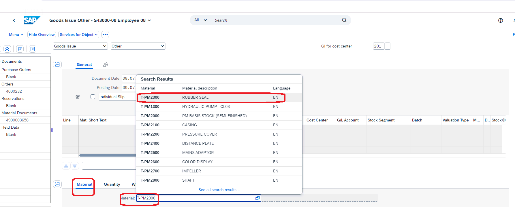 Technicians collect order documents