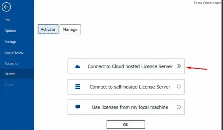 Tosca Commander Connect with Cloud Server