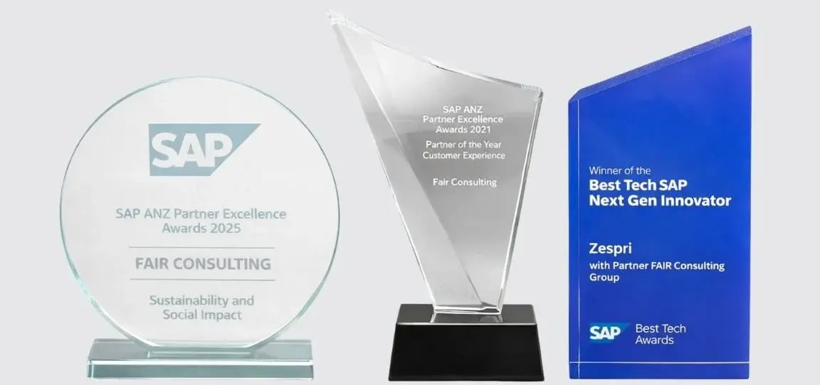 FAIR Consulting Group SAP ANZ Partner Excellence Awards and SAP Best Tech Next Gen Innovator Award