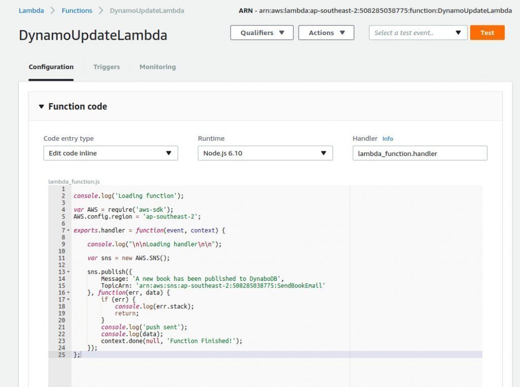 publishes a new SNS topic