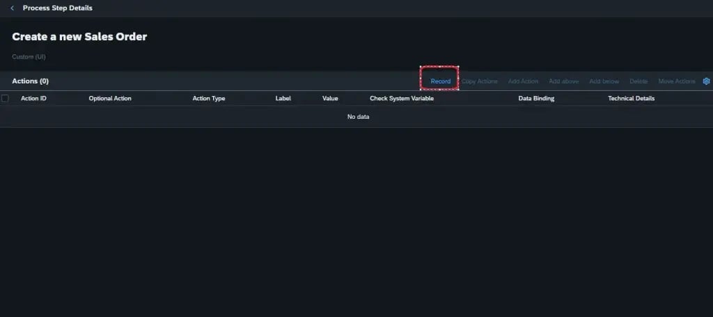 recording new processes from scratch