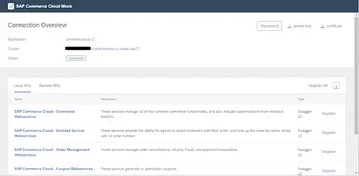 the portal will show the services and events provided by the CX product