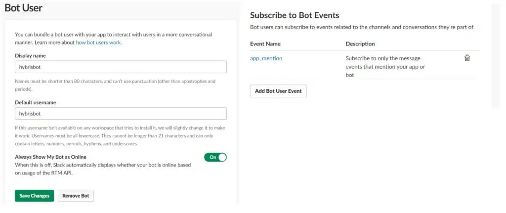 yIntegration app also contains a bot